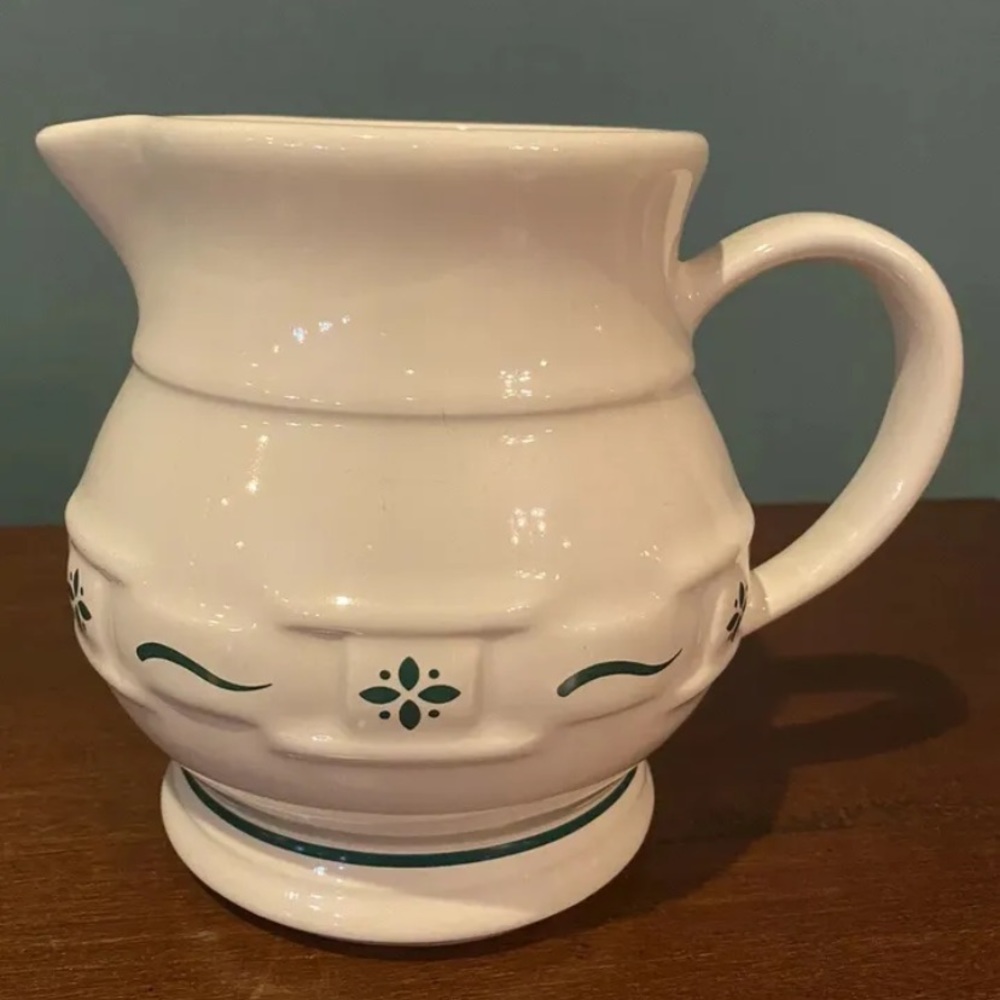 LONGABERGER POTTERY Woven Traditions Pitcher GREEN 5.5" High